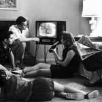 Family watching television