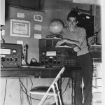 Mickey Unger in his basement radio studio