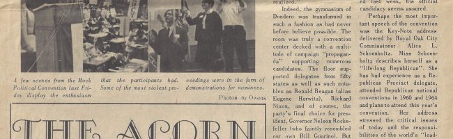 Dondero High School Mock Political Convention, 1968