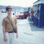 The author at fourteen at an auto race